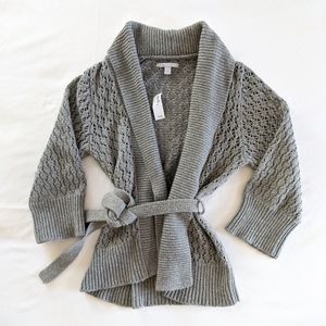 NWT Old Navy Cardigan Grey Tie waist Size Medium
